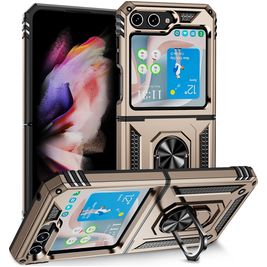 Mobigear Armor Ring Samsung Galaxy Z Flip 5 Hoesje Hardcase Backcover Shockproof met Ringhouder - Goud