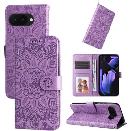 Mobigear Sunflower Google Pixel 9a Hoesje Bookcase Portemonnee - Paars