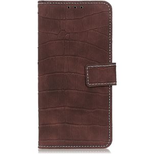 Mobigear Croco Motorola Moto G60s Hoesje Bookcase Portemonnee - Bruin