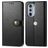 Mobigear Snap Button Motorola Edge 30 Pro Hoesje Bookcase Portemonnee - Zwart