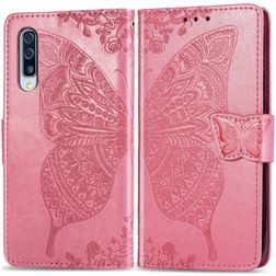 Mobigear Butterfly Samsung Galaxy A50 Hoesje Bookcase Portemonnee - Roze