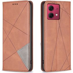 Mobigear Rhombus Slim Motorola Moto G84 Hoesje Bookcase - Bruin