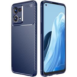 Mobigear Racing OPPO Reno 7 4G Hoesje Flexibel TPU Backcover - Blauw