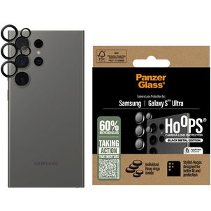 PanzerGlass Hoops Samsung Galaxy S25 Ultra Glazen Camera Lens Protector - Case Friendly - Zwart
