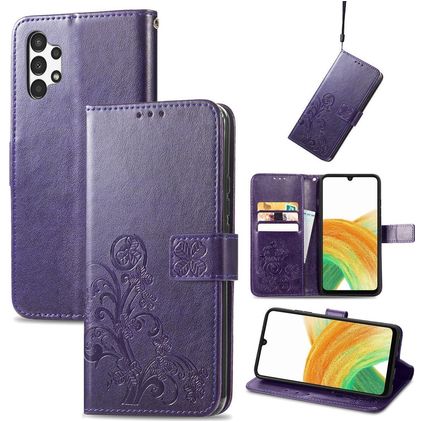 Mobigear Clover Samsung Galaxy A13 4G Hoesje Bookcase Portemonnee - Paars