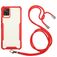 Mobigear Lanyard Samsung Galaxy A72 Flexibel TPU Hoesje met koord - Transparant / Rood
