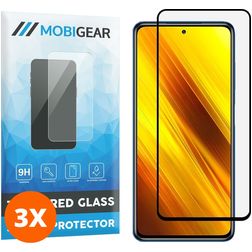 Mobigear Premium POCO X3 Glazen Screenprotector - Case Friendly - Zwart (3-Pack)