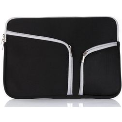 Mobigear Double Zipper Neopreen Laptop Sleeve 15 - 16 inch Laptop hoes - Zwart