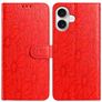 Mobigear Flowers iPhone 17 Hoesje Bookcase Portemonnee - Rood