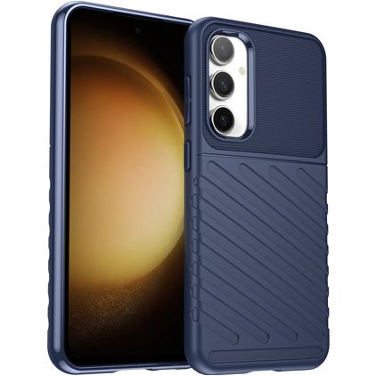Mobigear Groove Samsung Galaxy S23 FE Hoesje Flexibel TPU Backcover - Blauw