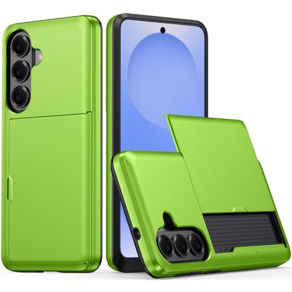 Mobigear Card Samsung Galaxy S26 Hoesje Hardcase Backcover Shockproof met Pasjeshouder - Groen