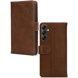 Mobilize Wallet Samsung Galaxy A15 Hoesje Echt Leer Bookcase Portemonnee - Bruin