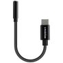 Mobilize Strong Nylon USB-C naar AUX 3 / 5 mm Kabel 0,15 m - Zwart