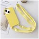 Mobigear Lanyard iPhone 14 Siliconen Hoesje met koord - Geel