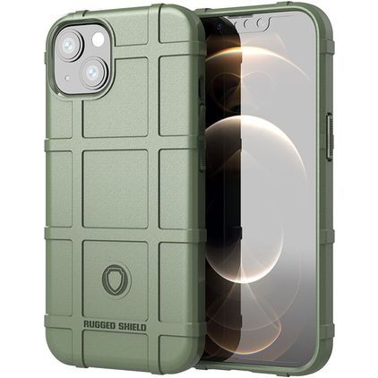Mobigear Rugged Shield iPhone 13 Mini Hoesje Flexibel TPU Backcover Shockproof - Groen