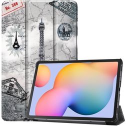 Mobigear Tri-Fold Samsung Galaxy Tab S6 Lite Hoes Bookcase - Eiffeltoren