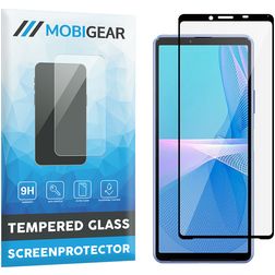 Mobigear Premium Sony Xperia 10 III Glazen Screenprotector - Case Friendly - Zwart