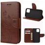 Mobigear Flowers iPhone 12 Mini Hoesje Bookcase Portemonnee - Bruin