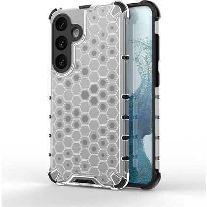 Mobigear Honeycomb Samsung Galaxy S24 Hoesje Hardcase Backcover Shockproof - Wit
