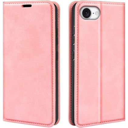 Mobigear Retro Slim iPhone 16e Hoesje Bookcase Portemonnee - Roze