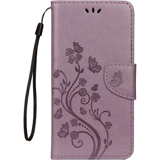 Mobigear Flowers iPhone XS Max Hoesje Bookcase Portemonnee - Paars