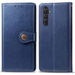 Mobigear Snap Button Realme X50 Pro Hoesje Bookcase Portemonnee - Blauw