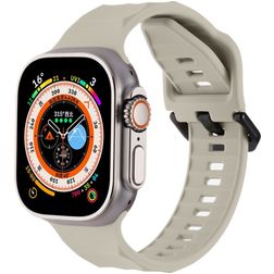 Mobigear Ripple Siliconen Apple Watch Bandje Gespsluiting - 49/46/45/44 mm - Sterrenlicht