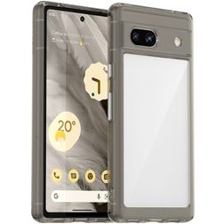 Mobigear Crystal Google Pixel 7a Hoesje Hardcase Backcover - Transparant / Grijs