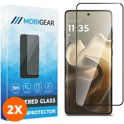 Mobigear Premium Motorola Edge 60 Glazen Screenprotector - Case Friendly - Zwart (2-Pack)