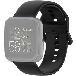 Mobigear Sport Buckle Siliconen Fitbit Versa 2 Bandje Gespsluiting - Zwart