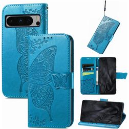 Mobigear Butterfly Google Pixel 8 Pro Hoesje Bookcase Portemonnee - Blauw