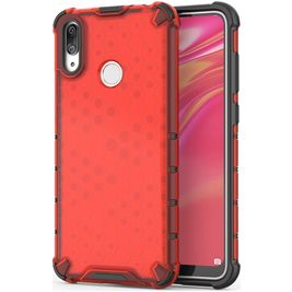 Mobigear Honeycomb Huawei Y7 (2019) Hoesje Hardcase Backcover Shockproof - Rood