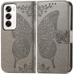 Mobigear Butterfly OPPO Reno 12 Pro Hoesje Bookcase Portemonnee - Grijs