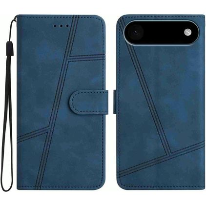 Mobigear Stitch iPhone Air Hoesje Bookcase Portemonnee - Blauw