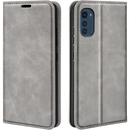 Mobigear Retro Slim Motorola Moto E32s Hoesje Bookcase Portemonnee - Grijs