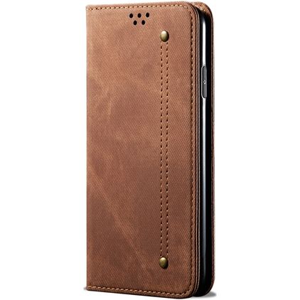 Mobigear Denim Slim Realme X50 Hoesje Bookcase Portemonnee - Bruin