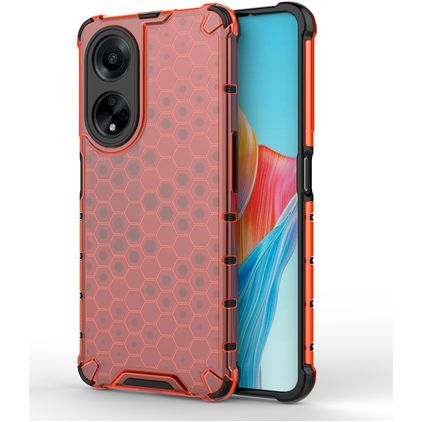 Mobigear Honeycomb OPPO A98 Hoesje Hardcase Backcover Shockproof - Rood