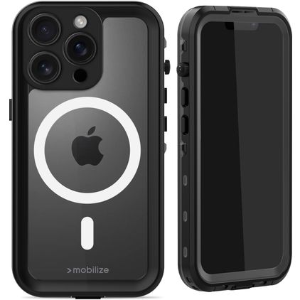 Mobilize Waterproof iPhone 16 Pro Waterdicht MagSafe Hoesje Hardcase Backcover - Zwart