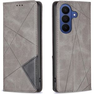 Mobigear Rhombus Slim Samsung Galaxy S26 FE Hoesje Bookcase - Grijs