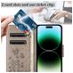 Mobigear Flowers iPhone 16 Pro Max Hoesje Bookcase Portemonnee - Grijs