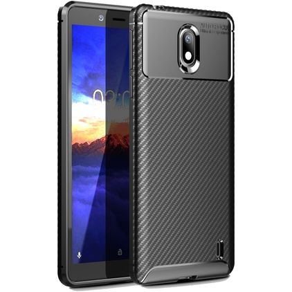Mobigear Racing Nokia 1 Plus Hoesje Flexibel TPU Backcover - Zwart