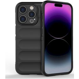 Mobigear Bumpy iPhone 15 Pro Hoesje Flexibel TPU Backcover - Zwart