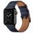 Mobigear Firenze Leren Apple Watch Bandje Gespsluiting - 49/46/45/44 mm - Donkerblauw