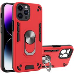 Mobigear Armor Ring iPhone 14 Pro Max Hoesje Hardcase Backcover Shockproof met Ringhouder - Rood