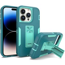 Mobigear Heavy Armor Stand iPhone 14 Pro Max Hoesje Hardcase Backcover Shockproof met Standaard - Groen