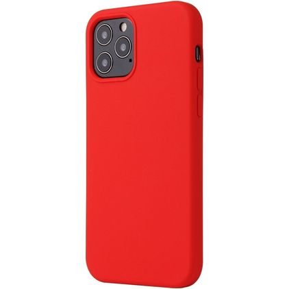 Mobigear Rubber Touch iPhone 12 Pro Siliconen Hoesje Backcover - Rood