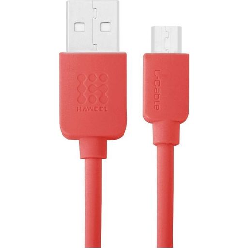 Haweel USB-A naar Micro USB Kabel 1 Meter - Rood