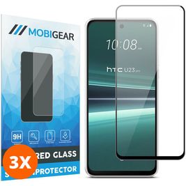 Mobigear Premium HTC U23 Pro Glazen Screenprotector - Case Friendly - Zwart (3-Pack)