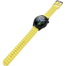 Mobigear Bumpy Siliconen Smartwatch Bandje Gespsluiting - Universeel 20 mm aansluiting - Geel