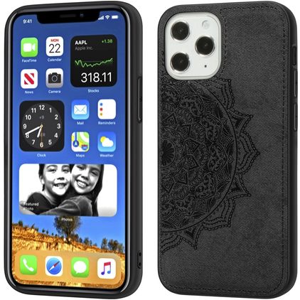 Mobigear Mandala iPhone 12 Pro Max Hoesje Hardcase Backcover - Zwart
